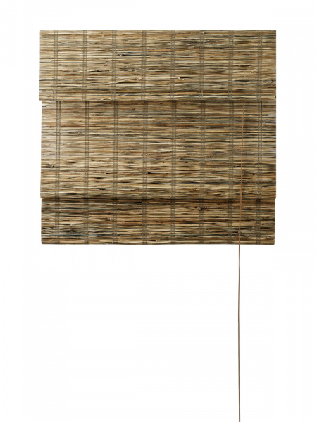 Римская штора ПраймДекор "Grass", листья травы, 100х160